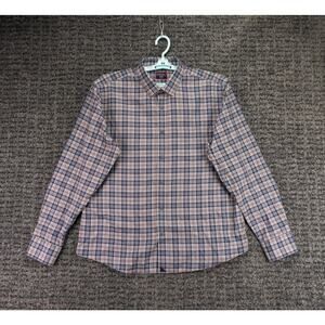 Untuckit Shirt Mens XL Gray Blue Plaid Soft Flannel Long Sleeve Wrinkle Free